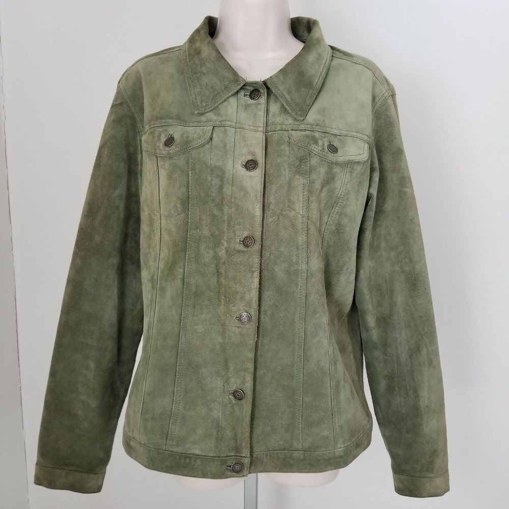 For Joseph Green Suede Shirt Jacket Size Large